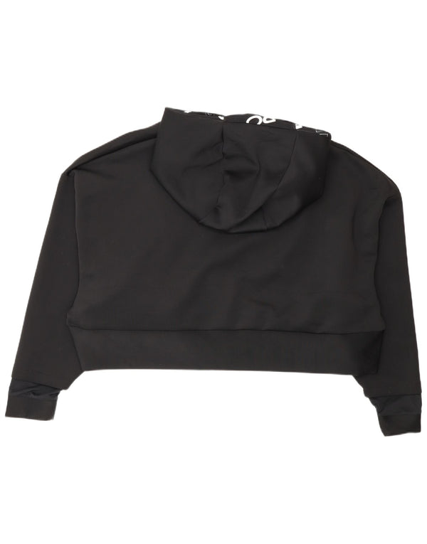 Nike Womens Dri Fit Crop Hoodie Jumper UK 14 2XL Preto Poliéster Esportes