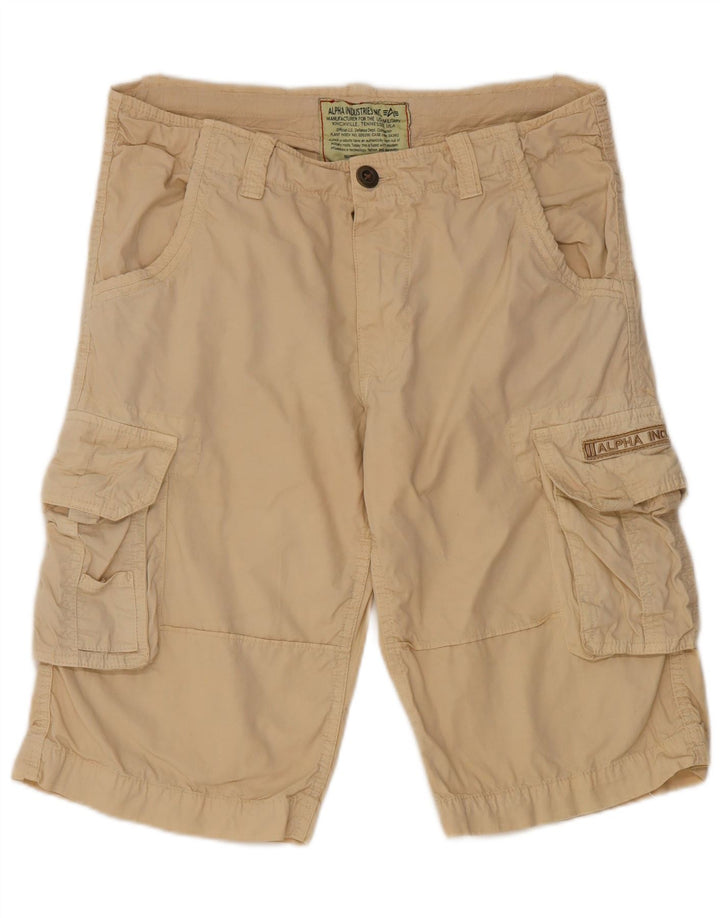 Alpha Industries Mens Cargo Shorts W32 Médio Bege