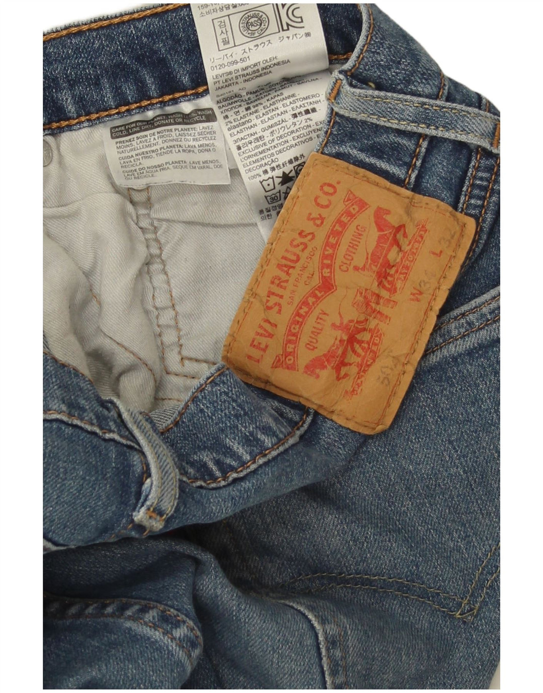 Levi's Masculino 502 Tapered Jeans W34 L32 Azul Algodão