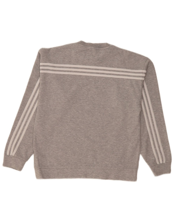 Adidas Mens Moletom Jumper Médio Cinza Algodão Flecked