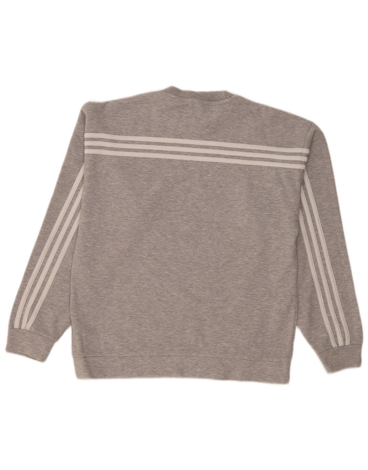 Adidas Mens Moletom Jumper Médio Cinza Algodão Flecked