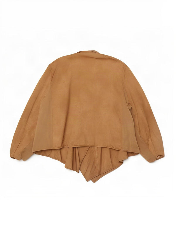 Top cardigã assimétrico feminino Marks & Spencer Reino Unido 24 4XL poliéster bege