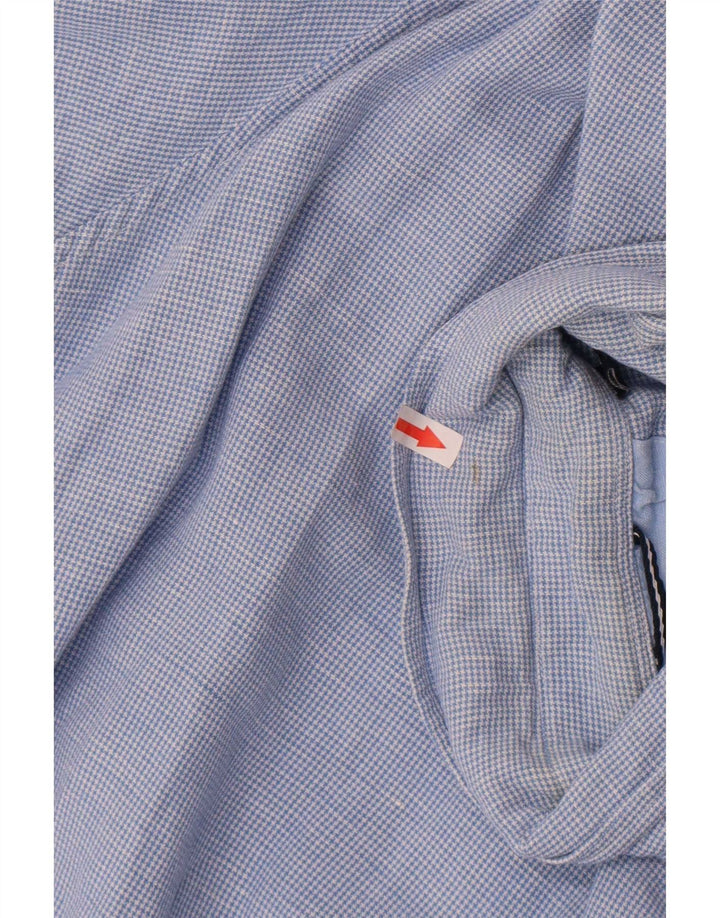 Camisa masculina Nautica de manga curta regular fit XL azul xadrez linho