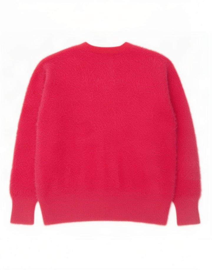 Suéter feminino Marks & Spencer com decote em V Reino Unido 14 poliamida rosa médio