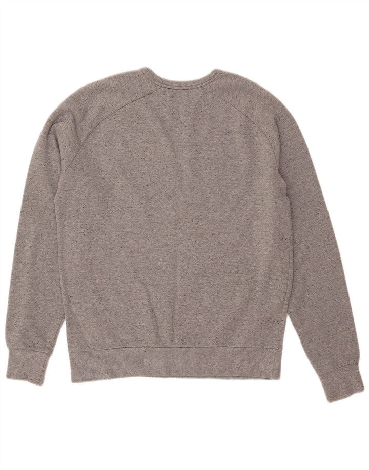 TOMMY HILFIGER feminino vintage fit moletom jumper Reino Unido 16 grande cinza