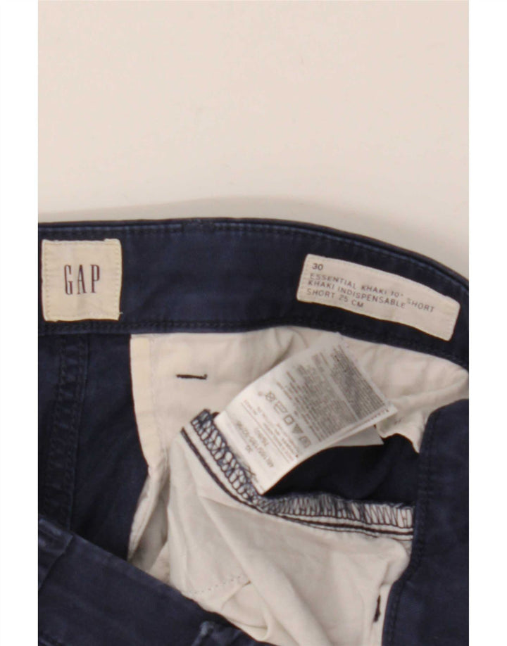 Shorts masculinos Gap Khakis Chino médio W30 algodão azul marinho