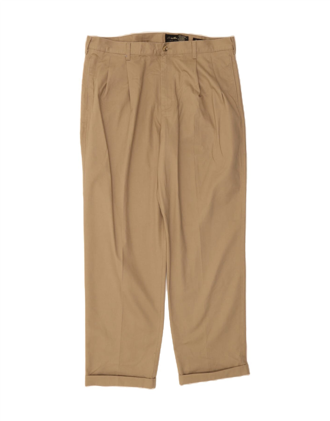 EDDIE BAUER Mens Relaxed Fit Pegged Chino Trousers W38 L33 Beige Cotton Vintage Eddie Bauer and Second-Hand Eddie Bauer from Messina Hembry 