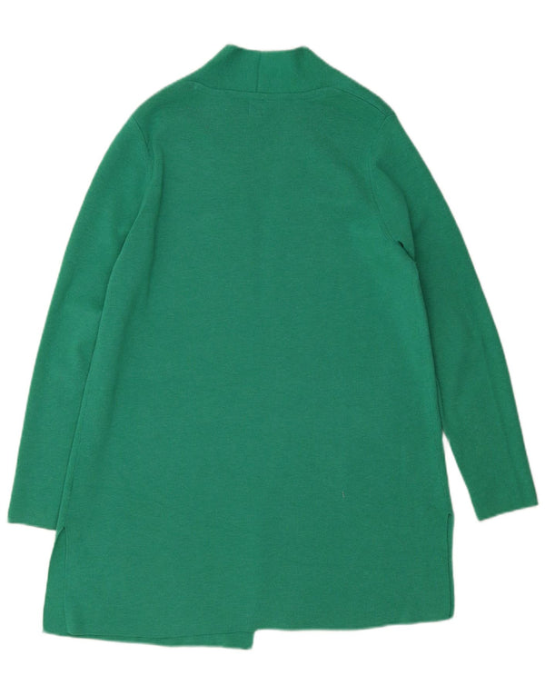 Suéter cardigã aberto John Lewis Longline feminino Reino Unido 12 verde médio