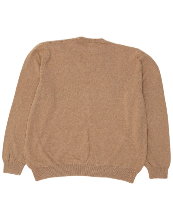 Suéter feminino Marks & Spencer com decote em V Reino Unido 16 grande algodão bege