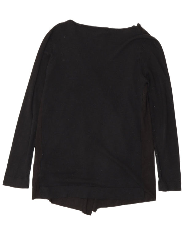 Suéter Zara Masculino Open Cardigan UK 10 Pequeno Viscose Preta