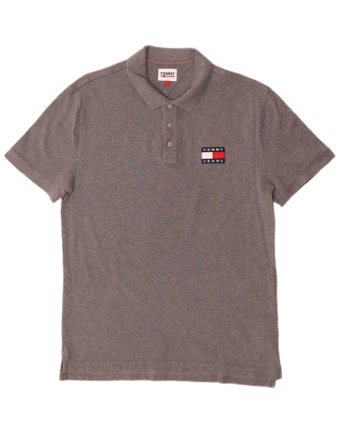 Camisa polo masculina TOMMY HILFIGER grande algodão cinza