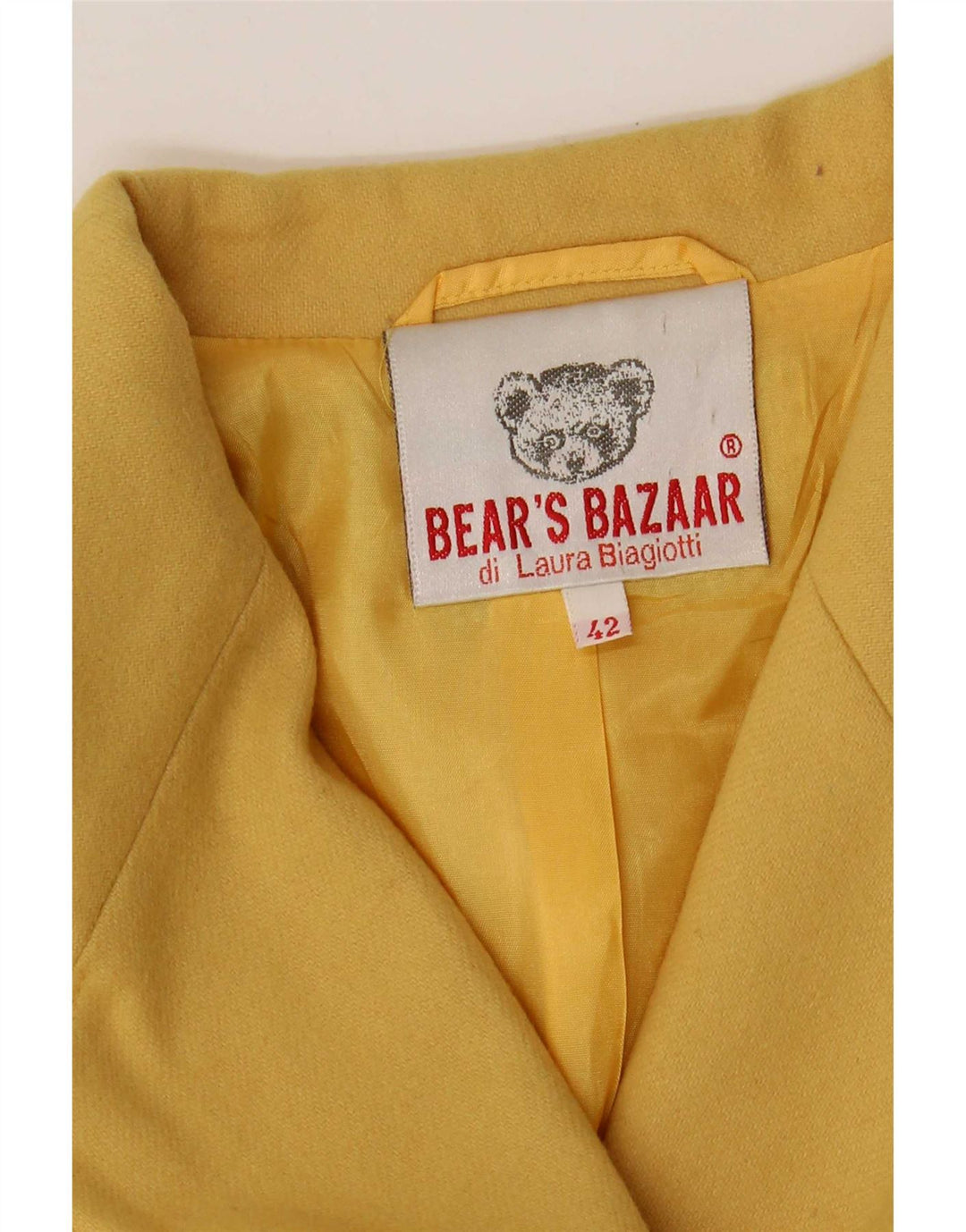 Jaqueta blazer feminina de 2 botões Laura Biagiotti IT 42 médio amarelo