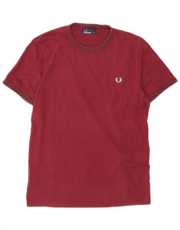 Fred Perry Camiseta masculina Top médio algodão Borgonha