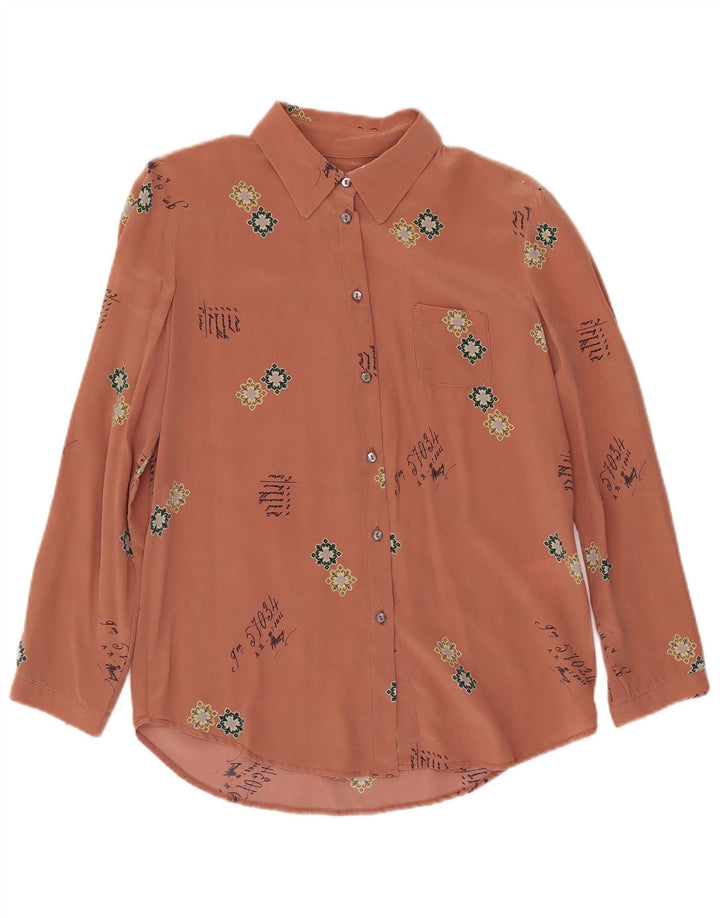Blusa feminina com estampa abstrata Attic And Barn EU 40 seda rosa média
