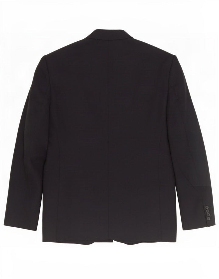 Jaqueta blazer masculina de 2 botões Marks & Spencer Reino Unido 42 grande lã preta