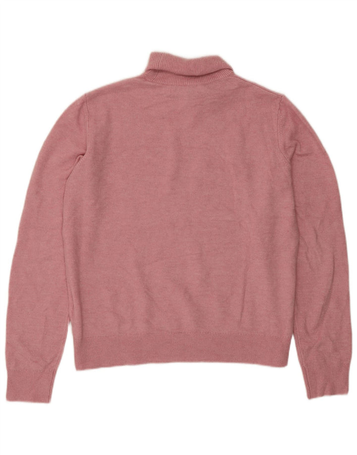 Suéter feminino Marks & Spencer com gola redonda Reino Unido 10 pequeno poliéster rosa