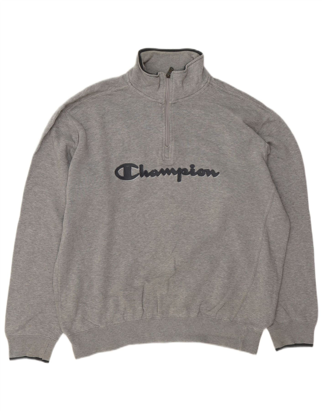 CHAMPION Suéter masculino com capuz gráfico com zíper e algodão cinza XL