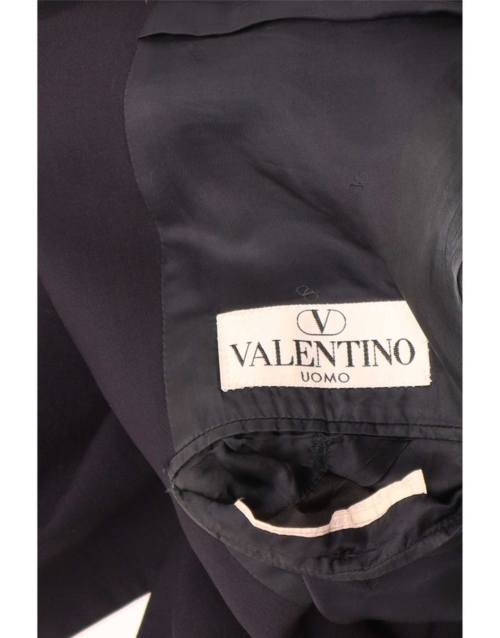 Jaqueta Blazer Masculina Valentino com 3 Botões Reino Unido 40 Grande Azul Marinho