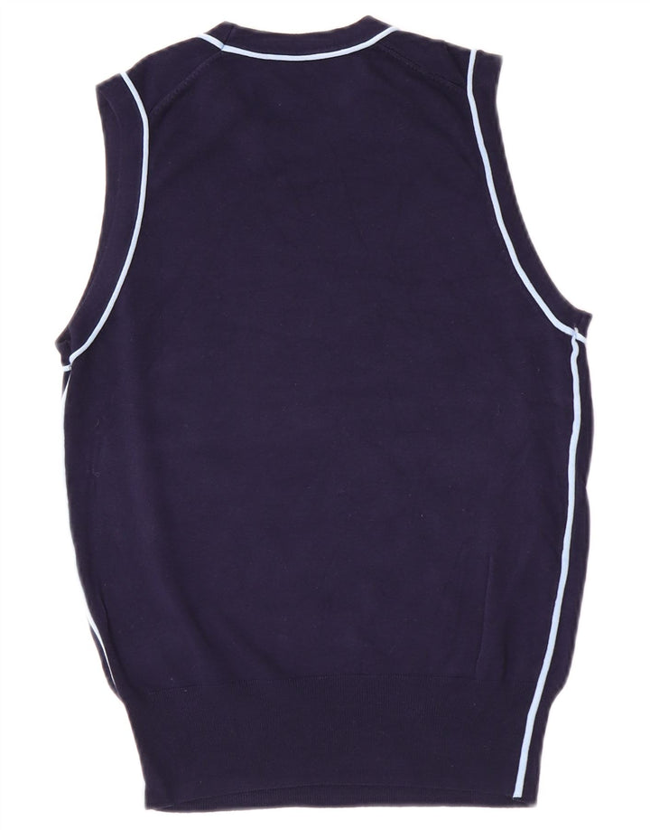 Zara Womens Vest Tank Top UK 12 Médio Azul Marinho Viscose