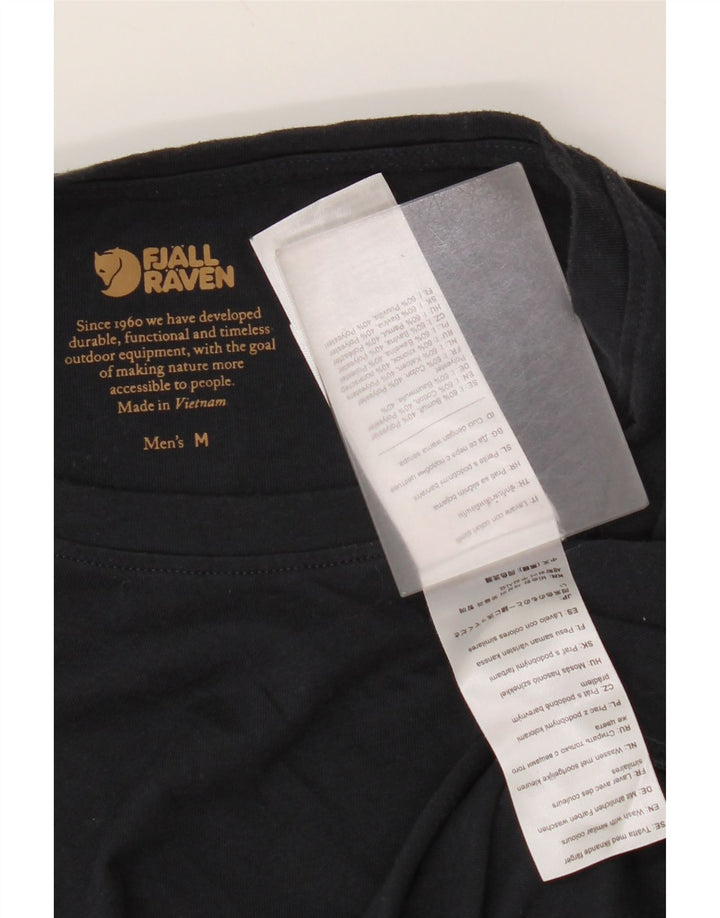 Camiseta masculina Fjall Raven de algodão preto médio
