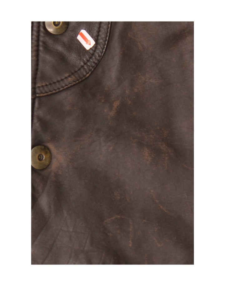 Casaco de couro masculino MARCOS IT 50 grande couro marrom