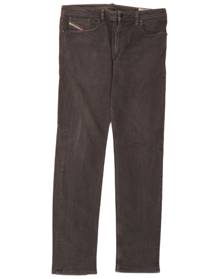 Diesel Mens Slim Jeans W36 L34 Cinza Algodão