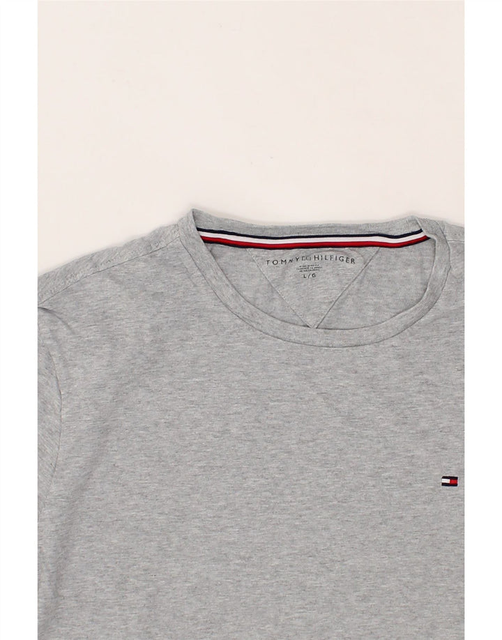TOMMY HILFIGER Mens T-Shirt Top Large Grey Cotton Vintage Tommy Hilfiger and Second-Hand Tommy Hilfiger from Messina Hembry 