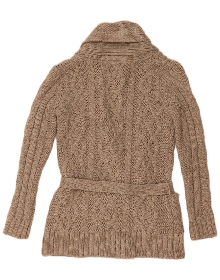 Suéter cardigã feminino Zara UK 10 pequeno cinza acrílico
