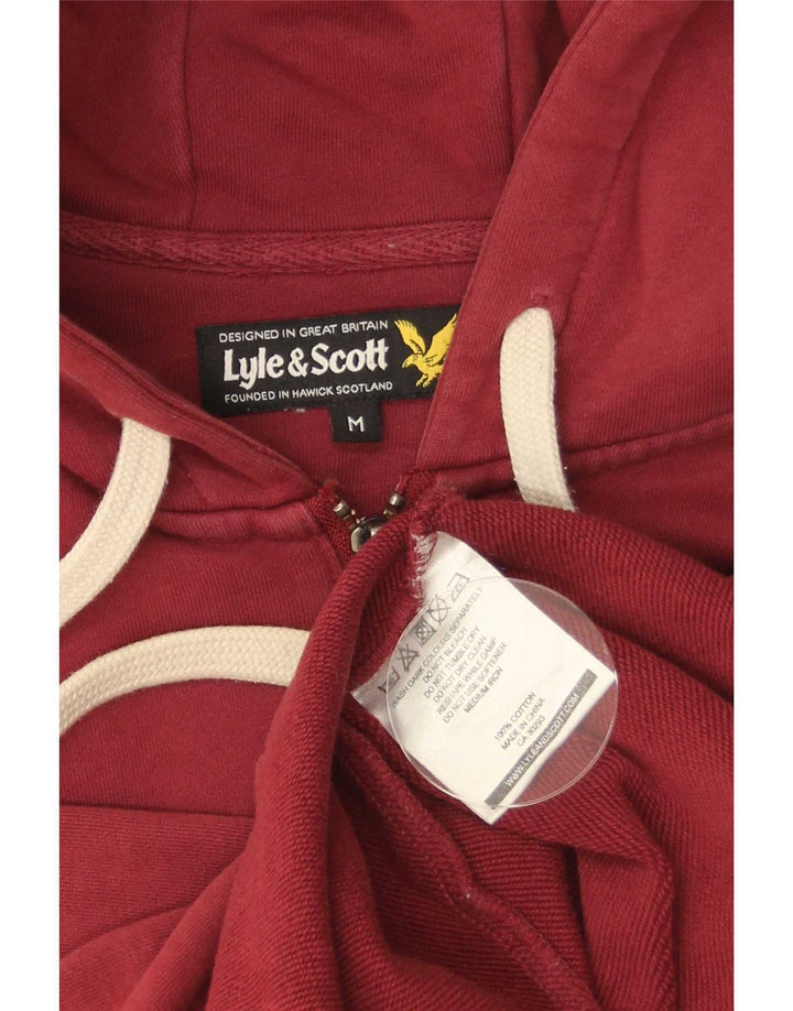 Lyle & Scott Suéter masculino com capuz e zíper médio algodão vermelho