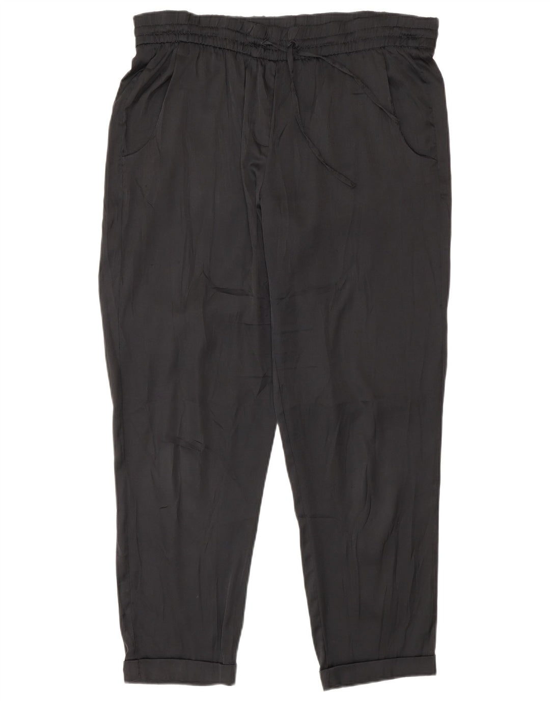 Calça casual regular feminina Benetton médio W30 L27 poliéster preto