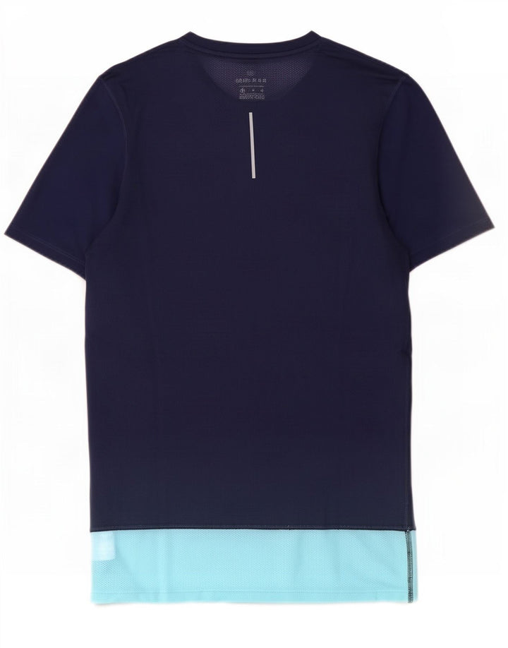 Camiseta masculina Nike Dri Fit Top pequeno bloco colorido azul marinho