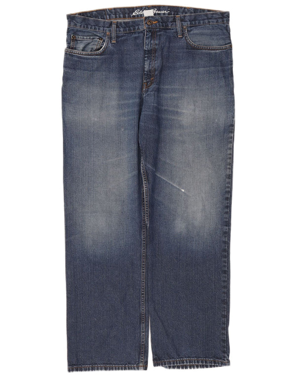 Eddie Bauer Mens Straight Jeans W36 L30 Azul Algodão
