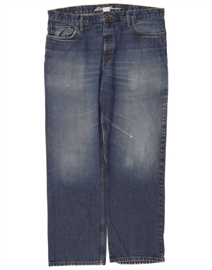 Eddie Bauer Mens Straight Jeans W36 L30 Azul Algodão