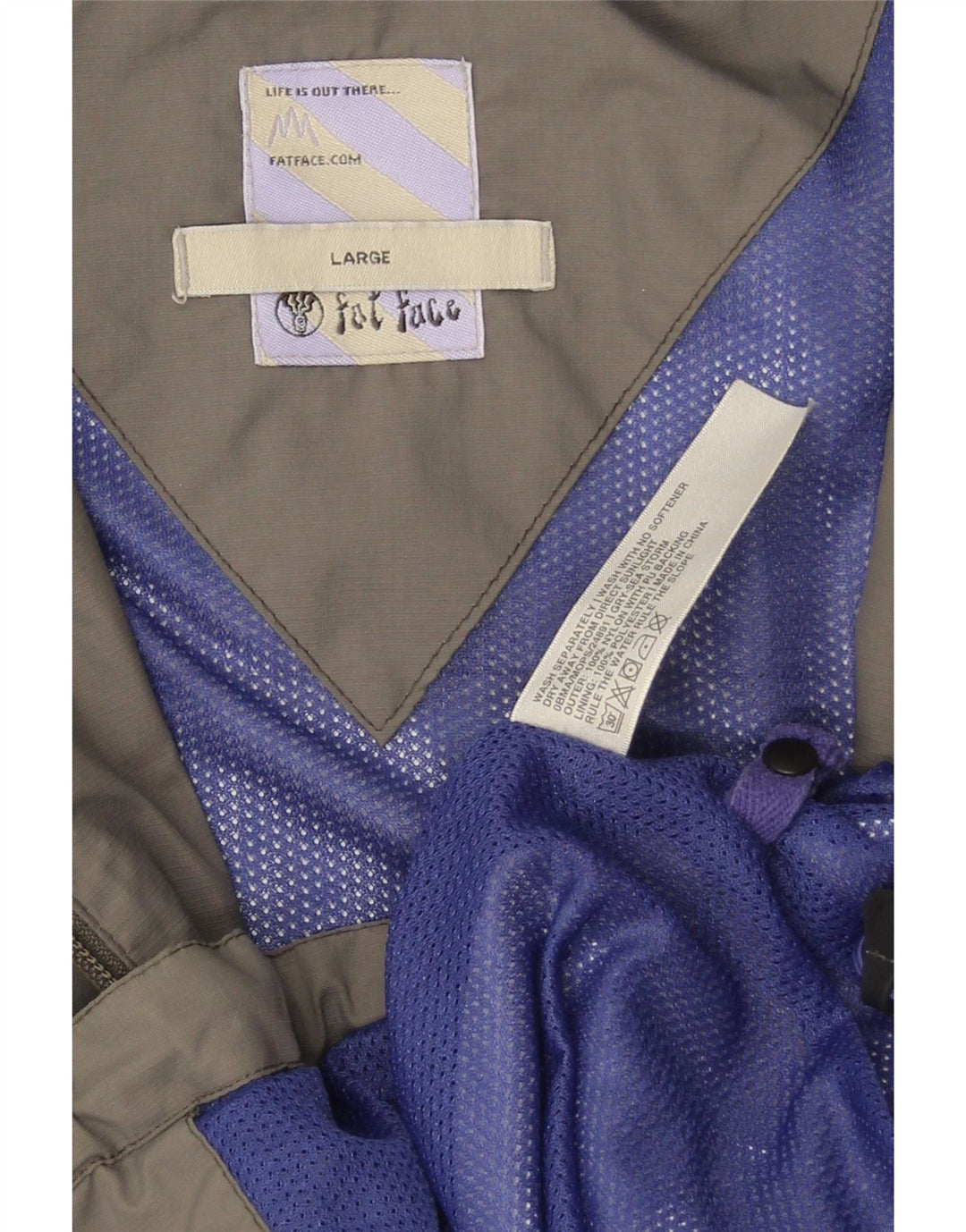 Jaqueta de chuva com capuz masculina Fat Face UK 40 Nylon cinza grande