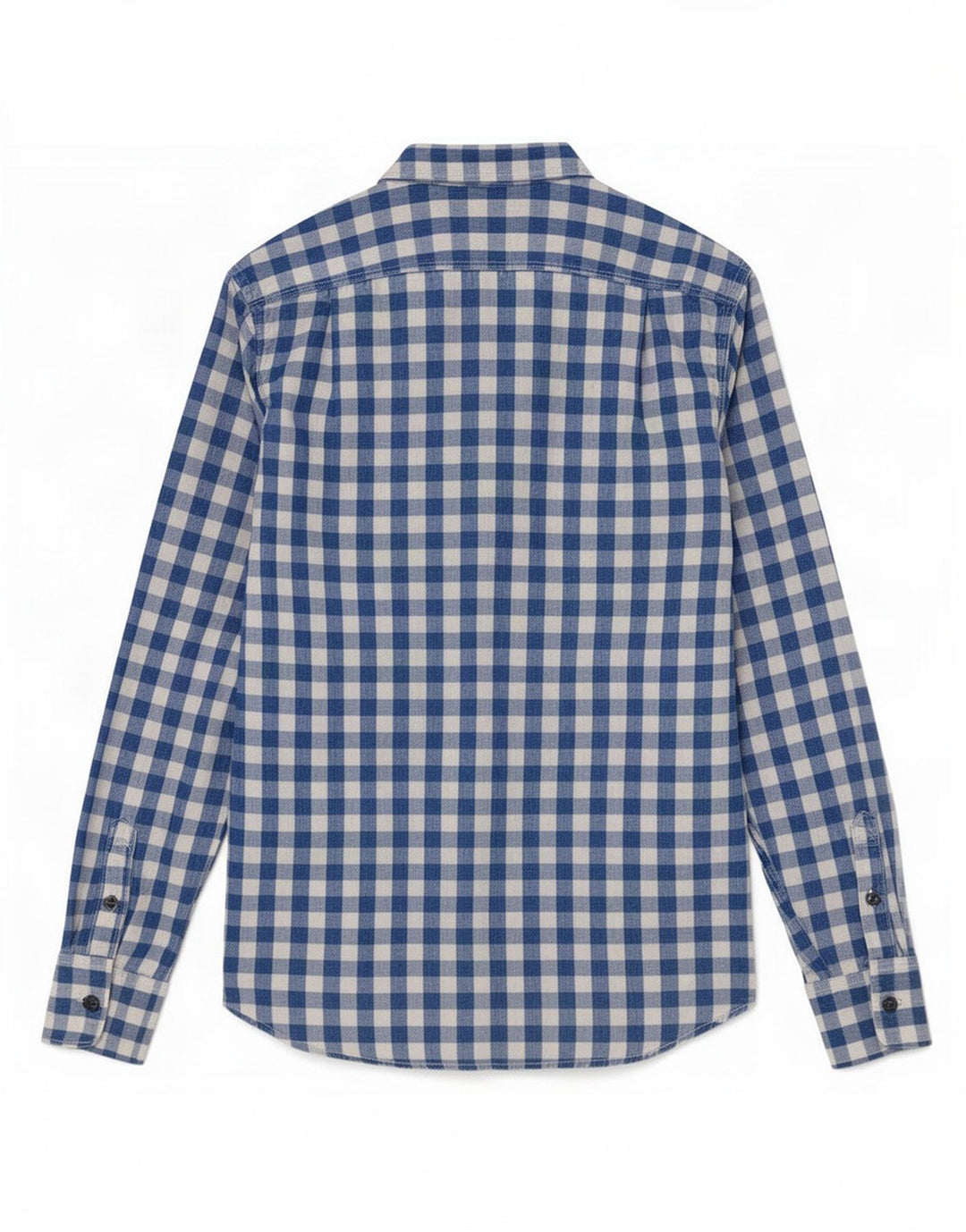 Camisa masculina Superdry grande algodão guingão azul