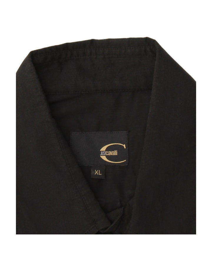 Camisa masculina JUST CAVALLI XL algodão preto