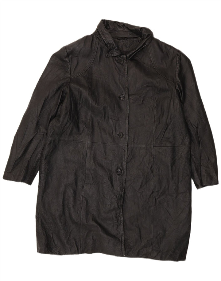 Casaco de couro feminino Worthington Reino Unido 20 2XL preto