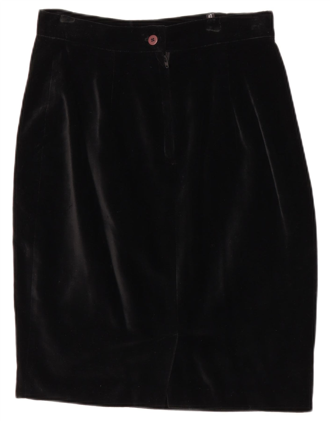 Conjunto de saia feminina superior de veludo com 4 botões e 2 peças IT 42 médio W28 preto