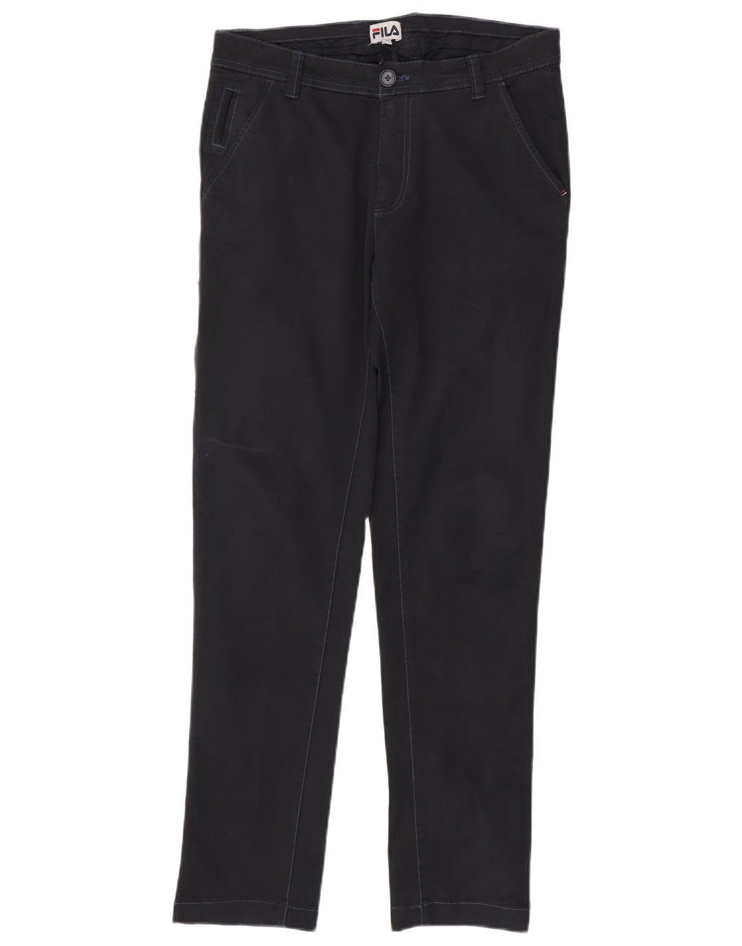 Calça Fila Mens Slim Chino IT 46 Pequeno W36 L30 Azul Marinho