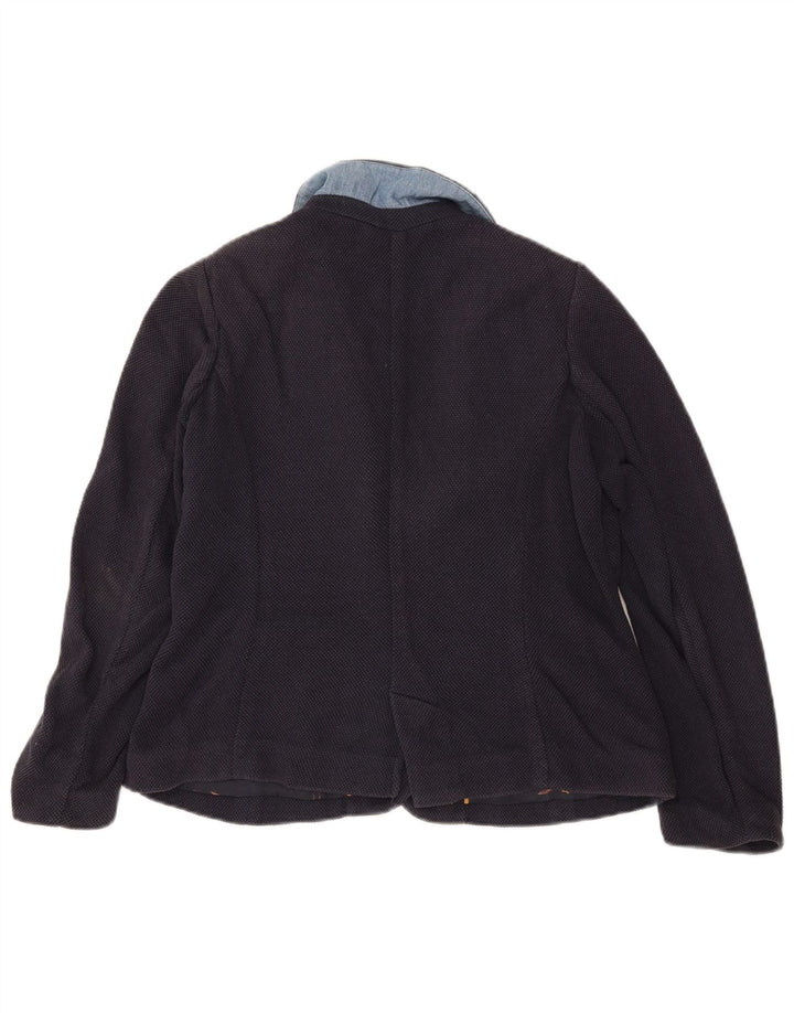 Jaqueta blazer feminina Joules com 2 botões Reino Unido 12 lã merino azul marinho médio