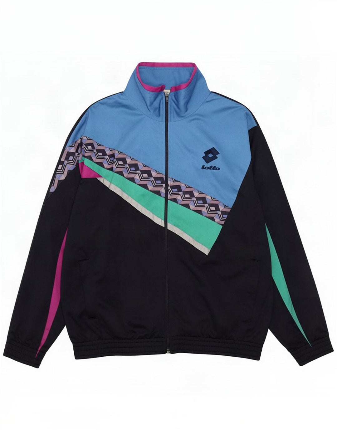 Lotto Mens Treino Top Jaqueta Grande Azul Marinho Colorblock Poliéster