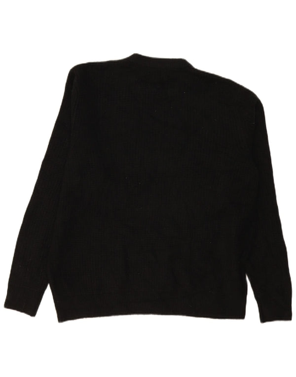 Suéter masculino Marks & Spencer com gola redonda, acrílico preto grande