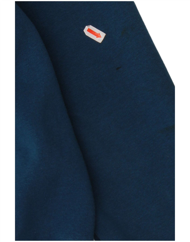 ADIDAS Suéter feminino com capuz e zíper gráfico UK 10 pequeno algodão azul