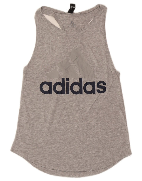 Adidas Womens Graphic Vest Top UK 10 Pequeno Cinza