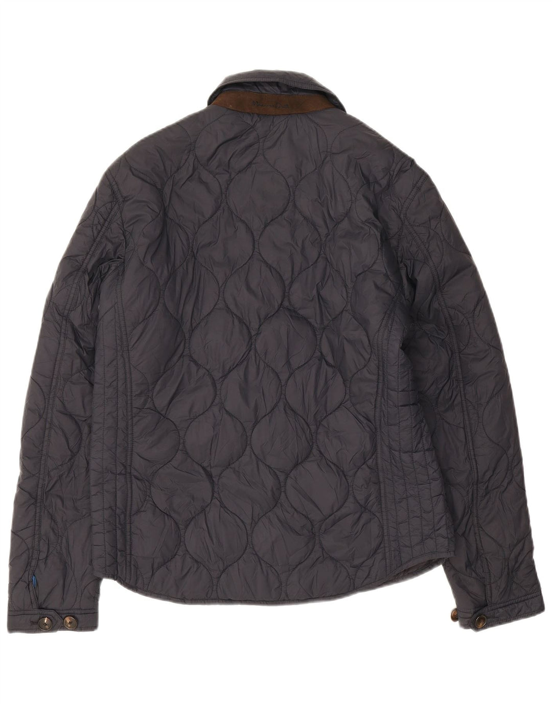 Jaqueta acolchoada masculina Massimo Dutti Reino Unido 40 grande nylon azul marinho