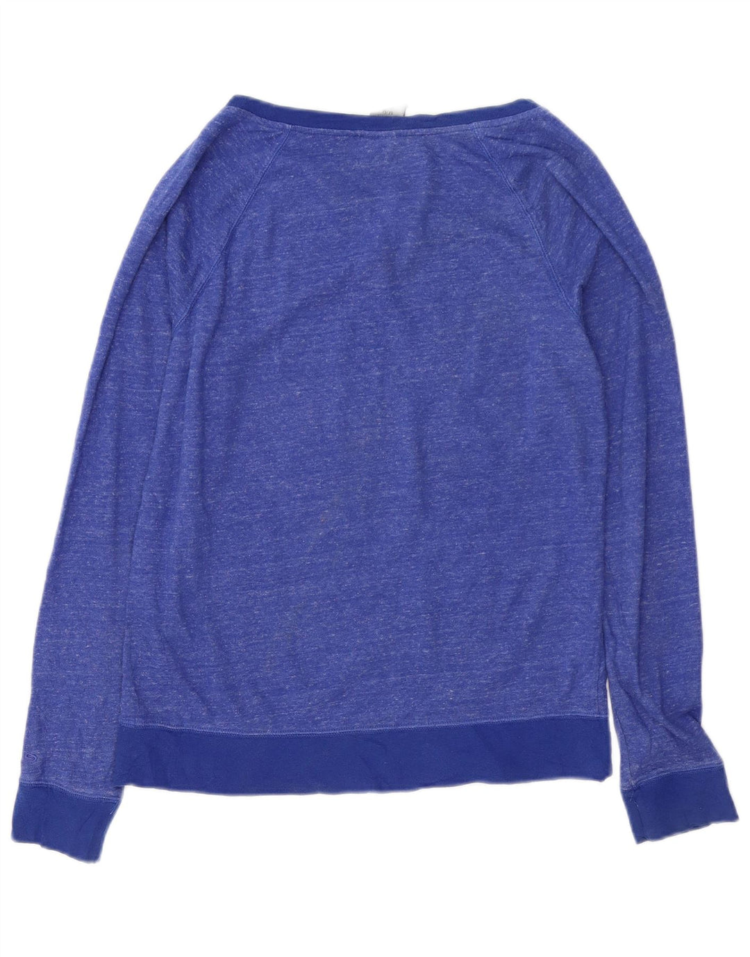 CHAMPION moletom feminino jumper UK 14 algodão manchado azul médio