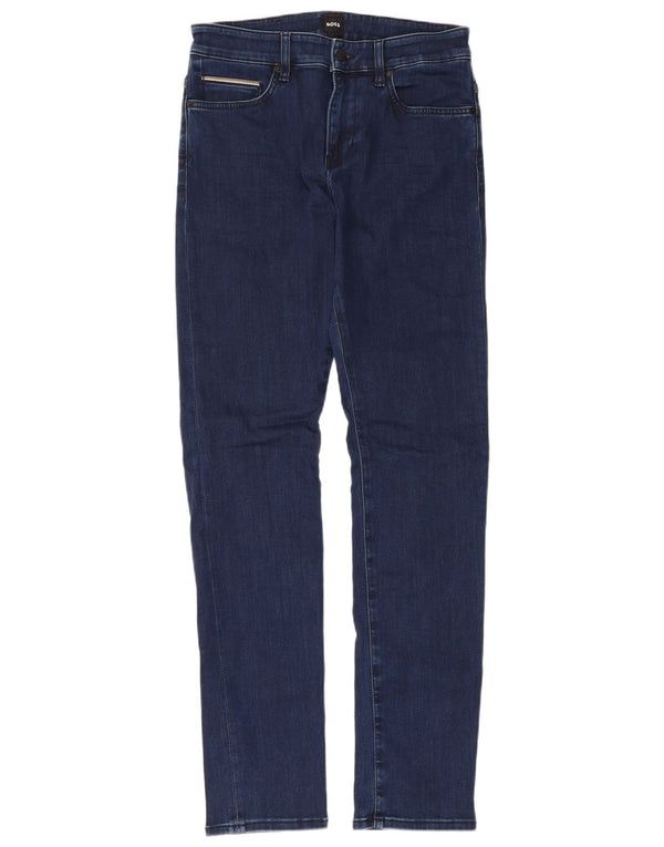 Hugo Boss Mens Slim Jeans W30 L32 Azul Marinho Algodão