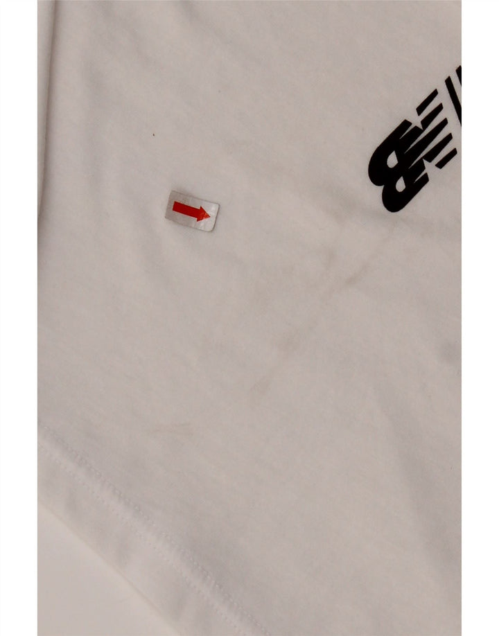 Camiseta feminina NEW BALANCE Crop Graphic UK 10 algodão branco pequeno