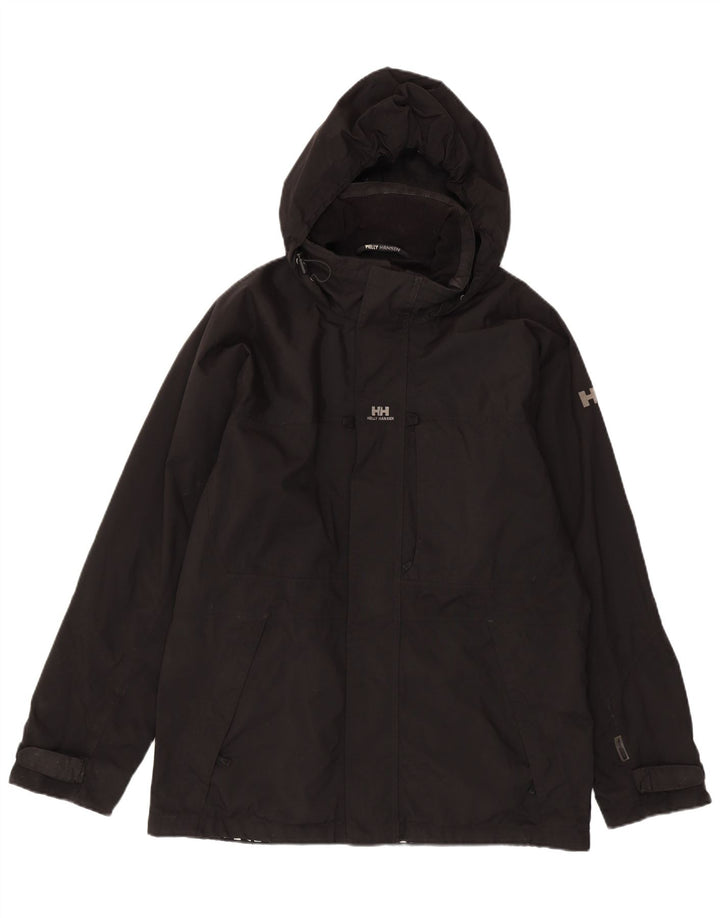 Jaqueta de chuva masculina HELLY HANSEN com capuz Reino Unido 38 nylon preto médio