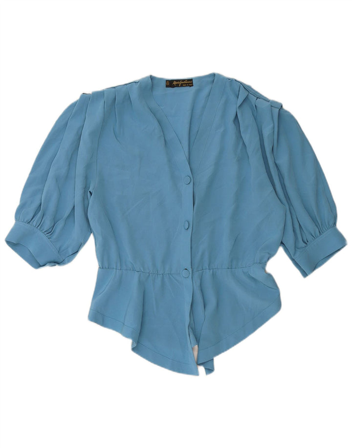 Blusa feminina de manga curta MARIO PUCCI CECCONI IT 42 azul médio